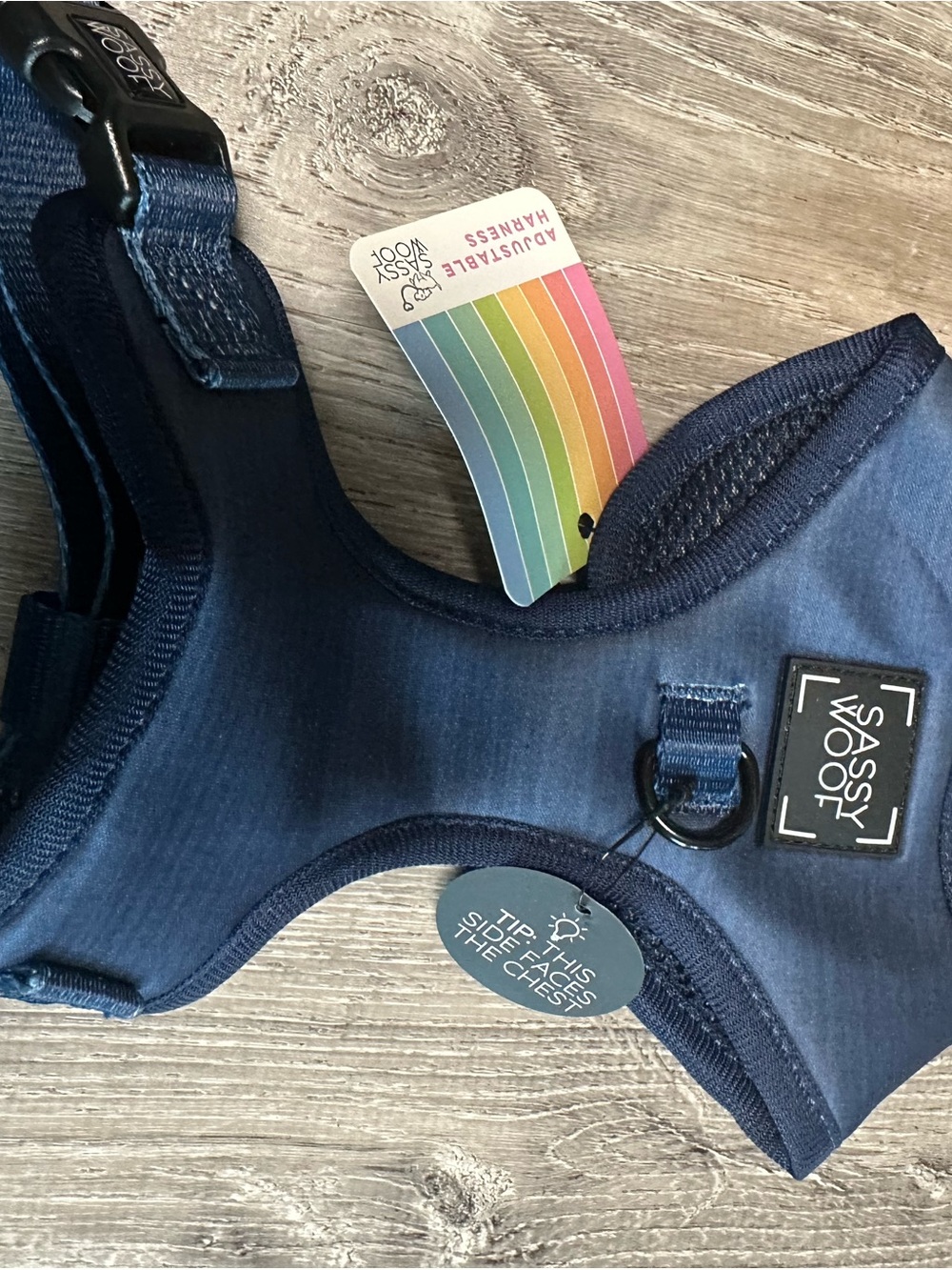 Sassy Woof Navy Padded Dog Harness - Comfortable Adjustable Chest Harness
